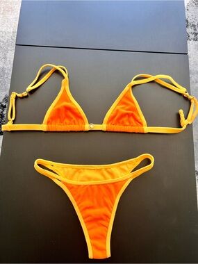 Women's Orange Triangle Bikini Set